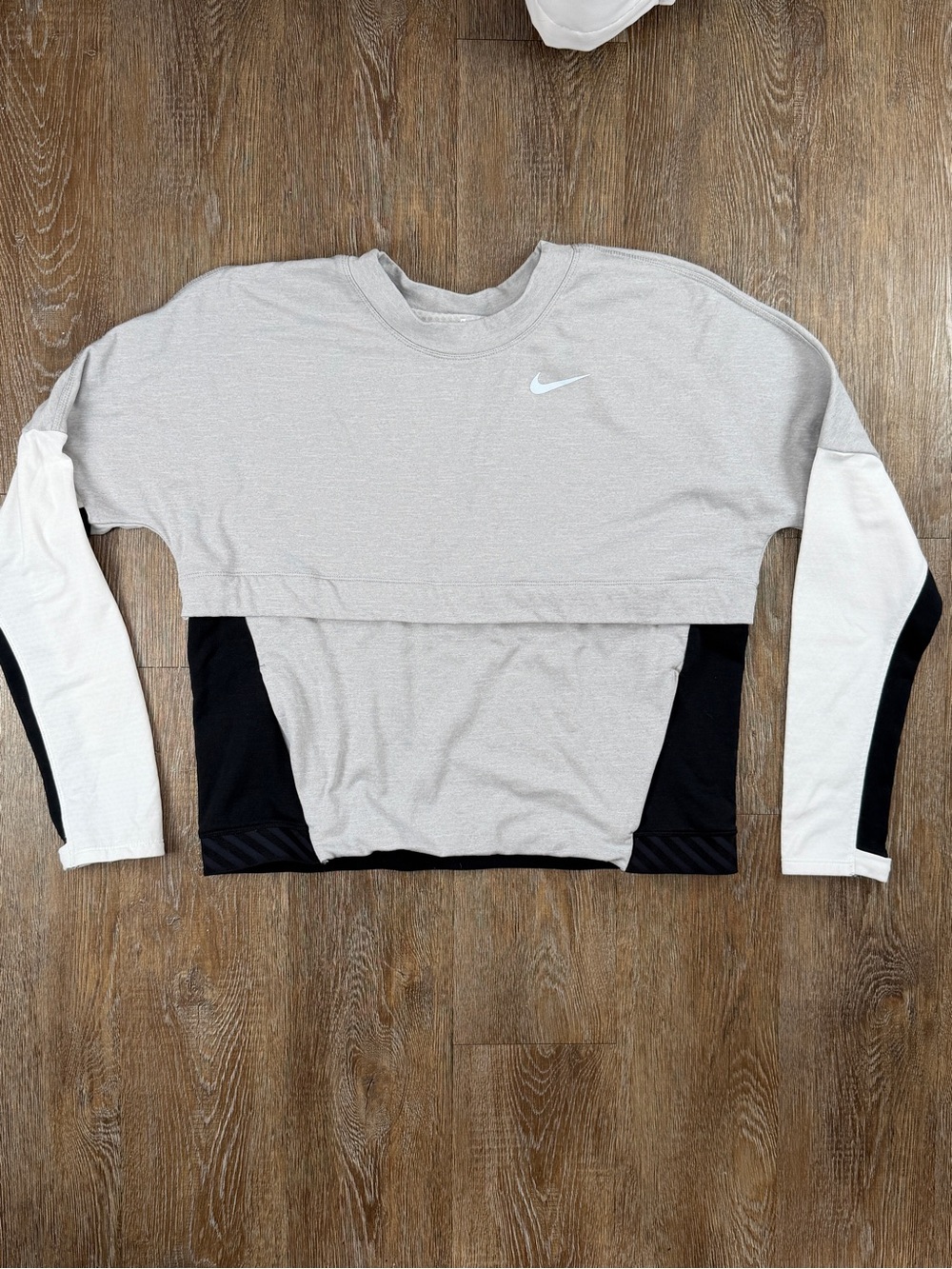 Nike Therma Sphere Running Pullover Grey Colorblock Long Sleeve | L